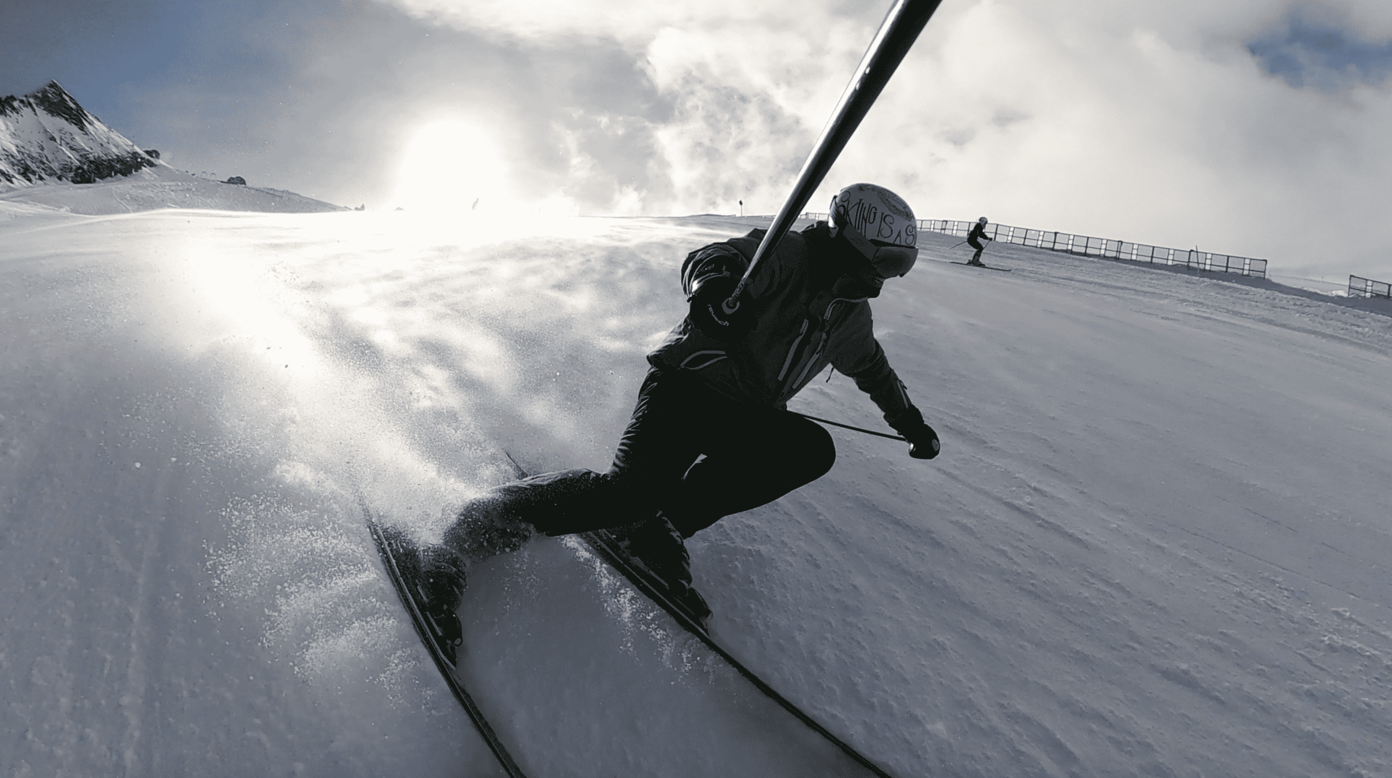 ski charge jambe extérieure