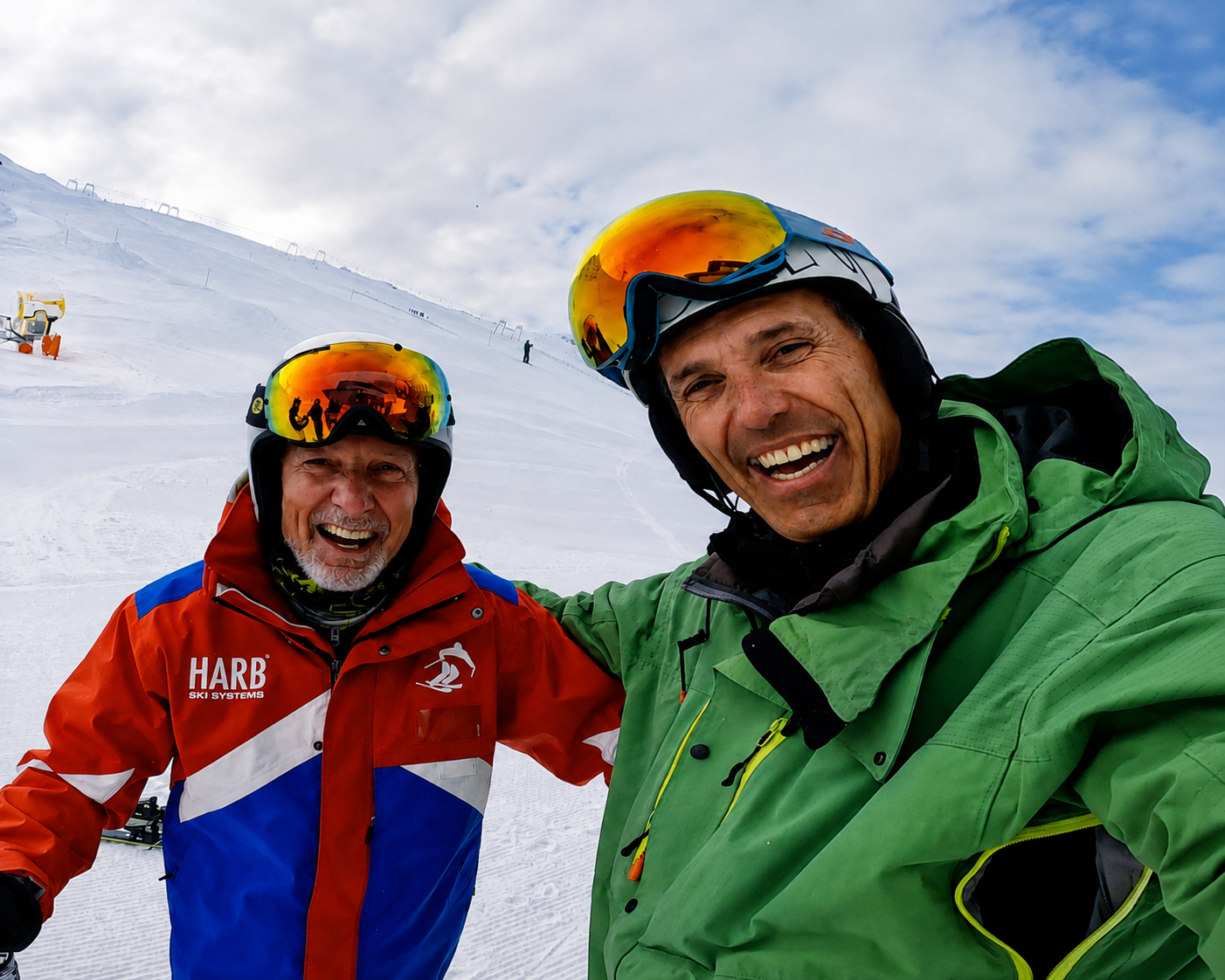 Morgan Petitniot avec Harald Harb lors d’un stage PMTS à Hintertux.